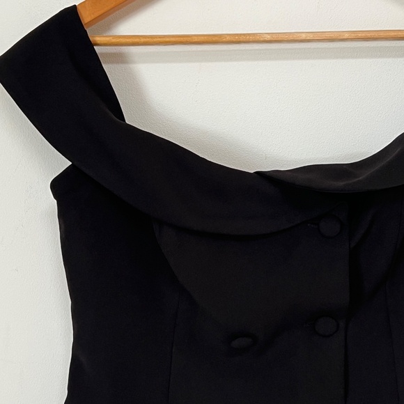 Aqua Double-Breasted Off-Shoulder Blouse – Black NWT $78 - Picture 7 of 10